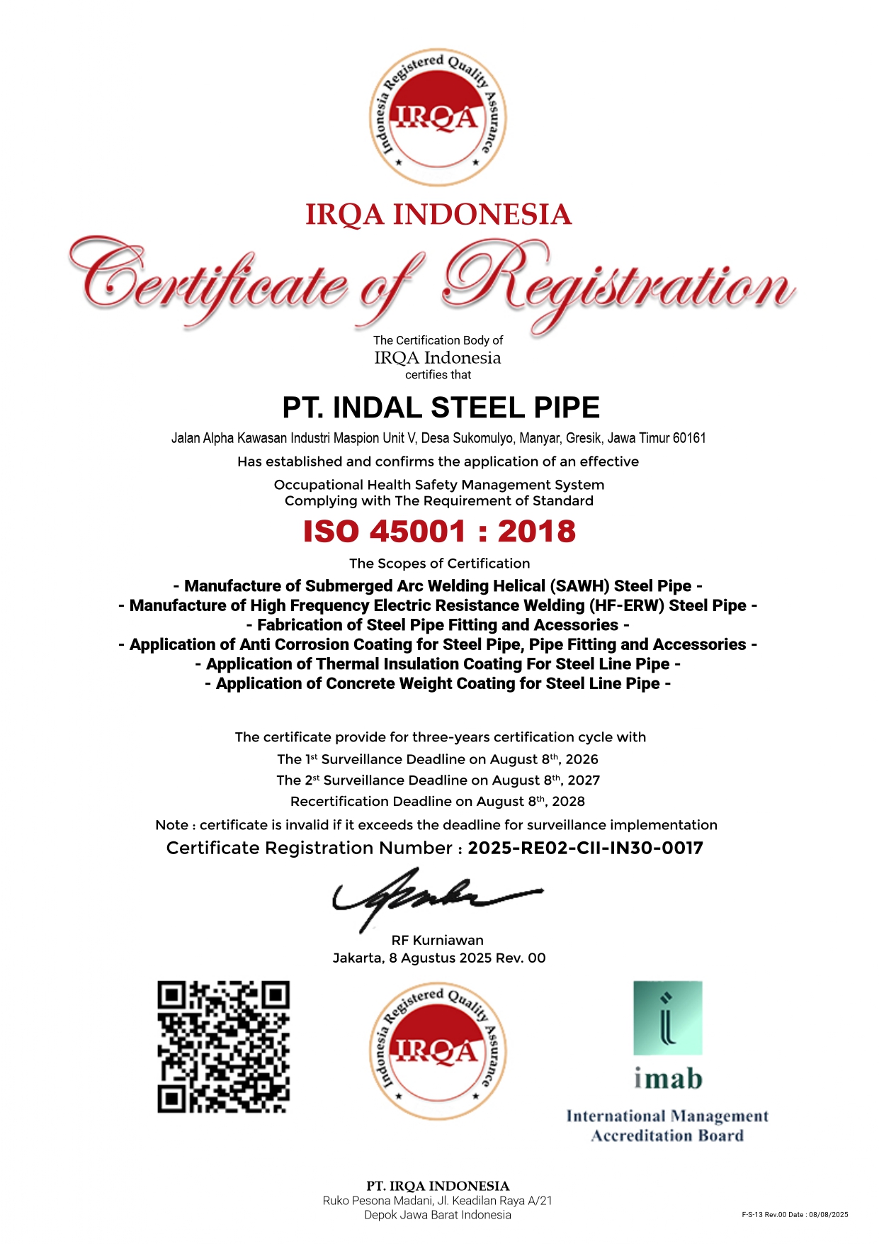 ISO 45001 Certificate